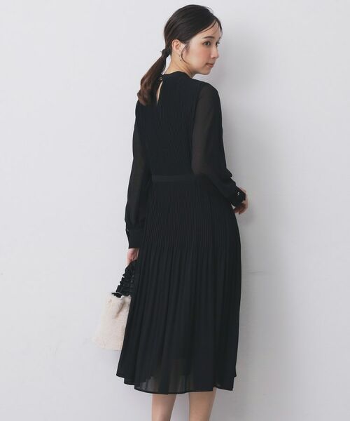 index / インデックス ミニ丈・ひざ丈ワンピース | 《5色展開/S-3Lサイズ》プリーツフレアワンピース【洗濯機OK/防シワ】 | 詳細12