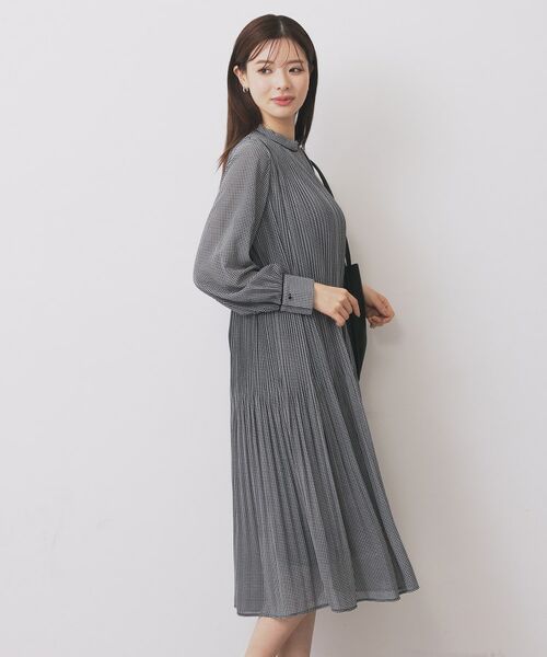 index / インデックス ミニ丈・ひざ丈ワンピース | 《5色展開/S-3Lサイズ》プリーツフレアワンピース【洗濯機OK/防シワ】 | 詳細17