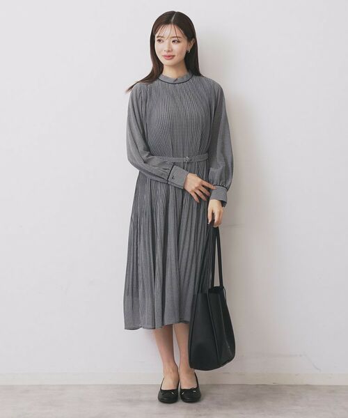 index / インデックス ミニ丈・ひざ丈ワンピース | 《5色展開/S-3Lサイズ》プリーツフレアワンピース【洗濯機OK/防シワ】 | 詳細18