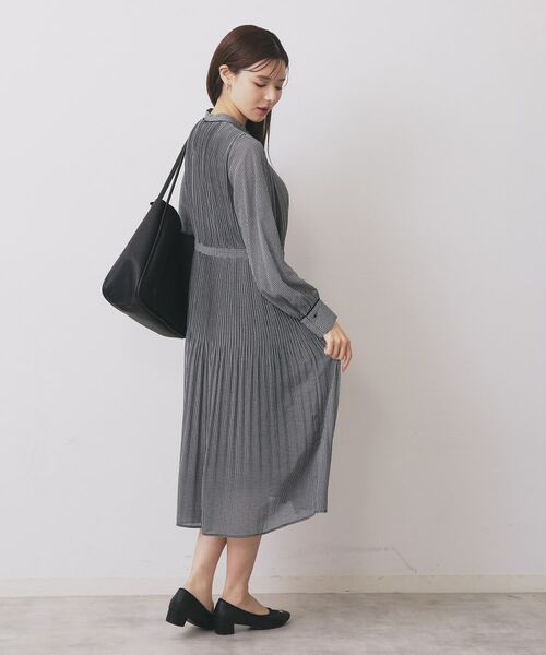 index / インデックス ミニ丈・ひざ丈ワンピース | 《5色展開/S-3Lサイズ》プリーツフレアワンピース【洗濯機OK/防シワ】 | 詳細19