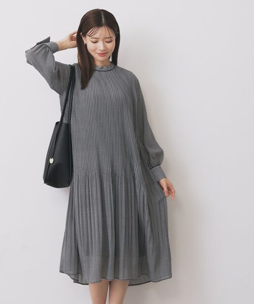 index / インデックス ミニ丈・ひざ丈ワンピース | 《5色展開/S-3Lサイズ》プリーツフレアワンピース【洗濯機OK/防シワ】 | 詳細20