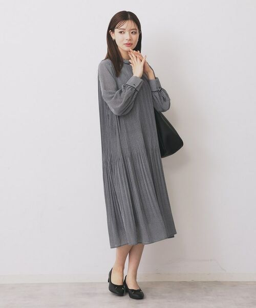 index / インデックス ミニ丈・ひざ丈ワンピース | 《5色展開/S-3Lサイズ》プリーツフレアワンピース【洗濯機OK/防シワ】 | 詳細21