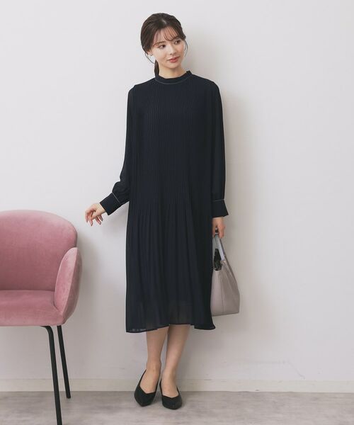 index / インデックス ミニ丈・ひざ丈ワンピース | 《5色展開/S-3Lサイズ》プリーツフレアワンピース【洗濯機OK/防シワ】 | 詳細24