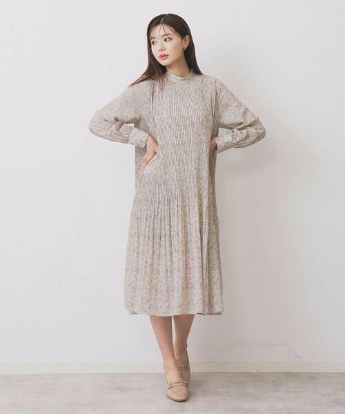 index / インデックス ミニ丈・ひざ丈ワンピース | 《5色展開/S-3Lサイズ》プリーツフレアワンピース【洗濯機OK/防シワ】 | 詳細30