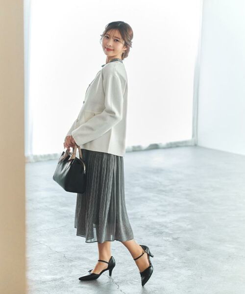 index / インデックス ミニ丈・ひざ丈ワンピース | 《5色展開/S-3Lサイズ》プリーツフレアワンピース【洗濯機OK/防シワ】 | 詳細4