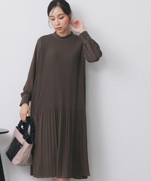 index / インデックス ミニ丈・ひざ丈ワンピース | 《5色展開/S-3Lサイズ》プリーツフレアワンピース【洗濯機OK/防シワ】 | 詳細8