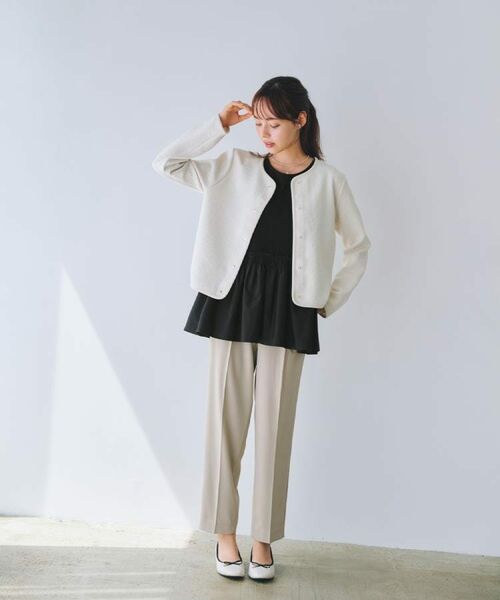 index / インデックス パンツ | ラメピンストライプイージーテーパードパンツ【洗濯機洗い可/ストレッチ】 | 詳細10