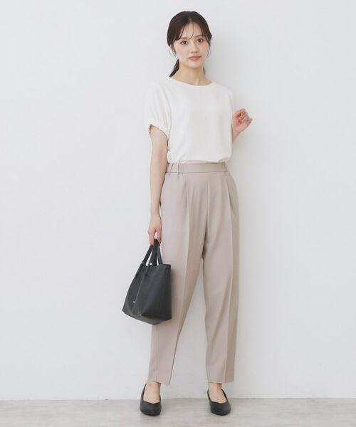 index / インデックス パンツ | ラメピンストライプイージーテーパードパンツ【洗濯機洗い可/ストレッチ】 | 詳細13