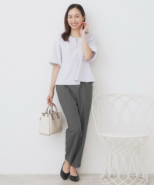 index / インデックス パンツ | ラメピンストライプイージーテーパードパンツ【洗濯機洗い可/ストレッチ】 | 詳細3