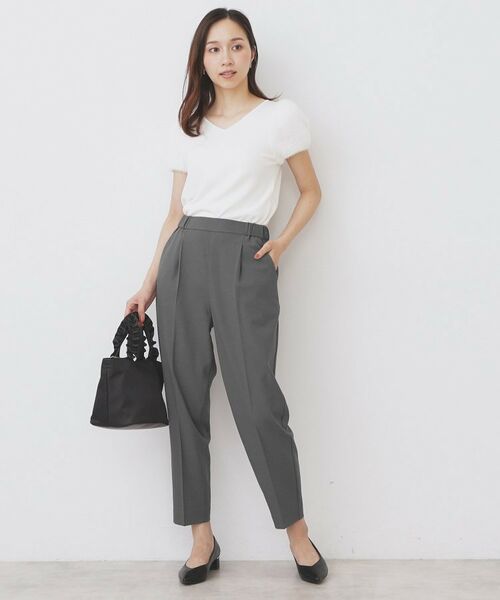 index / インデックス パンツ | ラメピンストライプイージーテーパードパンツ【洗濯機洗い可/ストレッチ】 | 詳細4