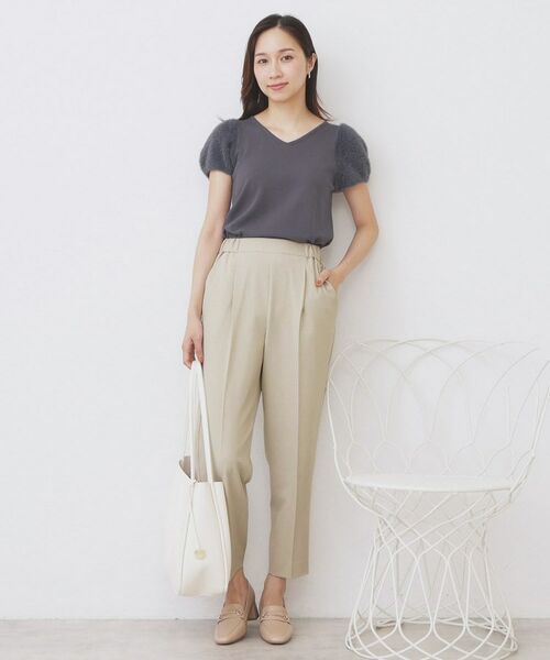 index / インデックス パンツ | ラメピンストライプイージーテーパードパンツ【洗濯機洗い可/ストレッチ】 | 詳細7