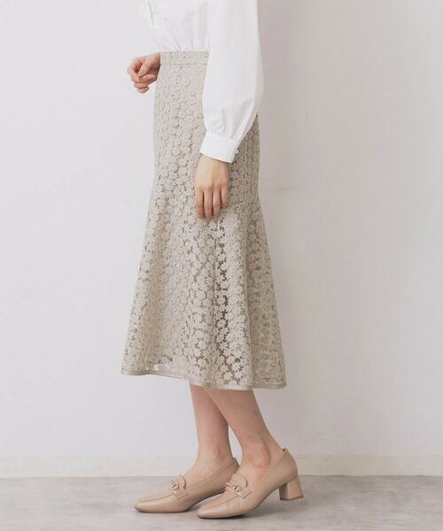 index / インデックス スカート | 小花刺繍チュールマーメイドスカート【洗濯機OK/抗ピル】 | 詳細16