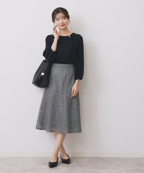 index / インデックス スカート | 小花刺繍チュールマーメイドスカート【洗濯機OK/抗ピル】 | 詳細2