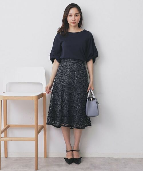 index / インデックス スカート | 小花刺繍チュールマーメイドスカート【洗濯機OK/抗ピル】 | 詳細6