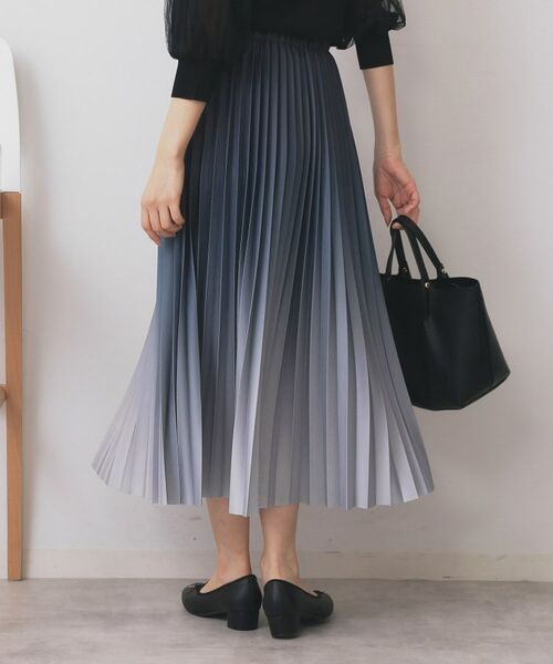 index / インデックス ロング・マキシ丈スカート | グラデーションプリーツスカート【洗濯機OK/防シワ】 | 詳細1