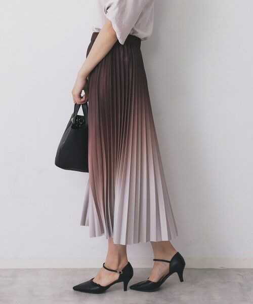 index / インデックス ロング・マキシ丈スカート | グラデーションプリーツスカート【洗濯機OK/防シワ】 | 詳細5