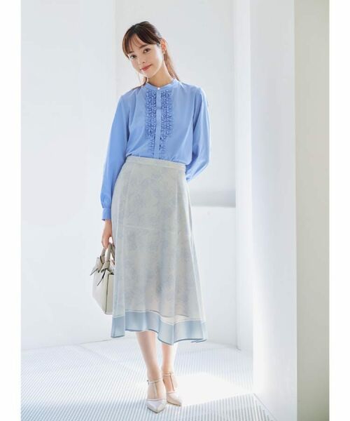 index / インデックス シャツ・ブラウス | バンドカラーフリルブラウス【洗濯機OK/イージーアイロン/防シワ】 | 詳細11