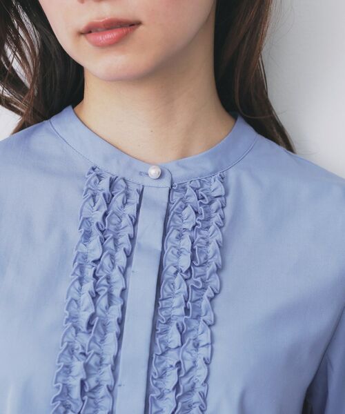index / インデックス シャツ・ブラウス | バンドカラーフリルブラウス【洗濯機OK/イージーアイロン/防シワ】 | 詳細19