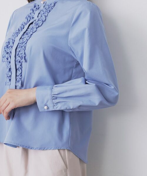 index / インデックス シャツ・ブラウス | バンドカラーフリルブラウス【洗濯機OK/イージーアイロン/防シワ】 | 詳細20