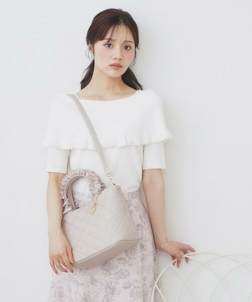 index / インデックス トートバッグ | 【2WAY】持ち手フリルキルティングトートバッグ(アイボリー(004))