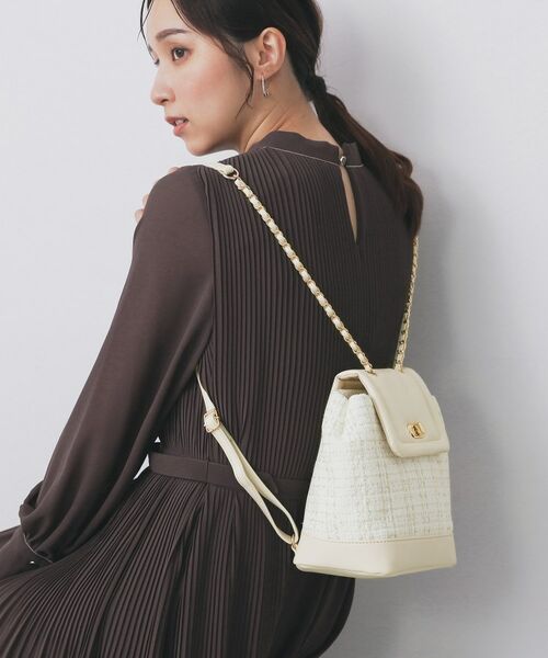 index / インデックス リュック・バックパック | 【長さ調整可能】ツイードミニリュック | 詳細1