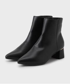 index / インデックス ブーツ（ショート丈） | 【抗菌防臭】レザー調スムースショートブーツ