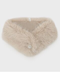 index / インデックス マフラー・ショール・スヌード・ストール | ビジュー付きフェイクファーティペット