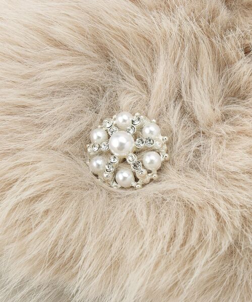 index / インデックス マフラー・ショール・スヌード・ストール | ビジュー付きフェイクファーティペット | 詳細3