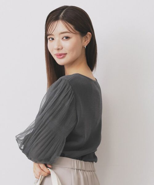 index / インデックス ニット・セーター | 《5色展開》マジョリカプリーツスリーブニット【洗濯機洗い可】 | 詳細1