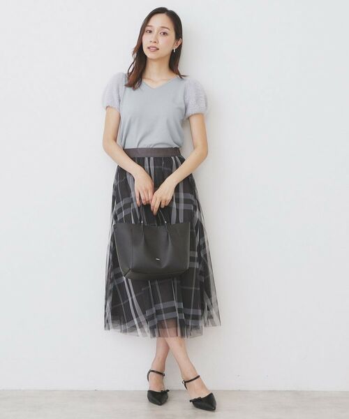 index / インデックス ニット・セーター | 《6色展開》フェザーパフスリーブVネックニット【洗濯機洗い可】 | 詳細10