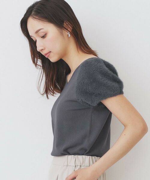 index / インデックス ニット・セーター | 《6色展開》フェザーパフスリーブVネックニット【洗濯機洗い可】 | 詳細13