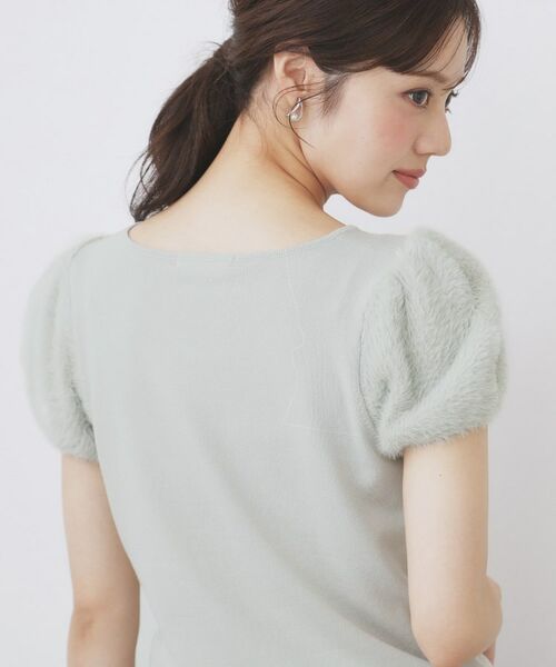 index / インデックス ニット・セーター | 《6色展開》フェザーパフスリーブVネックニット【洗濯機洗い可】 | 詳細17