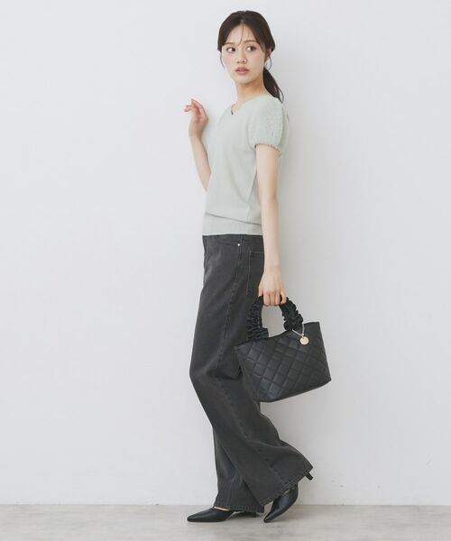 index / インデックス ニット・セーター | 《6色展開》フェザーパフスリーブVネックニット【洗濯機洗い可】 | 詳細19