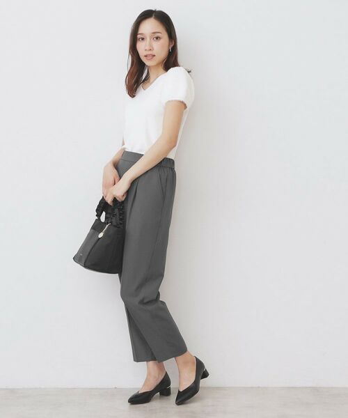 index / インデックス ニット・セーター | 《6色展開》フェザーパフスリーブVネックニット【洗濯機洗い可】 | 詳細2