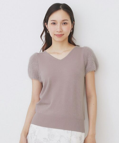 index / インデックス ニット・セーター | 《6色展開》フェザーパフスリーブVネックニット【洗濯機洗い可】 | 詳細25