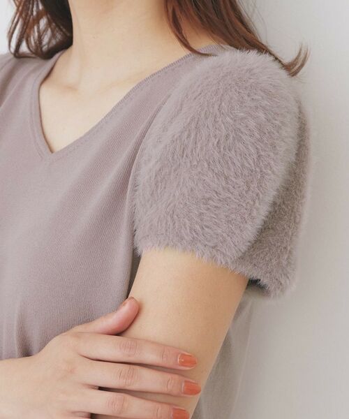index / インデックス ニット・セーター | 《6色展開》フェザーパフスリーブVネックニット【洗濯機洗い可】 | 詳細29