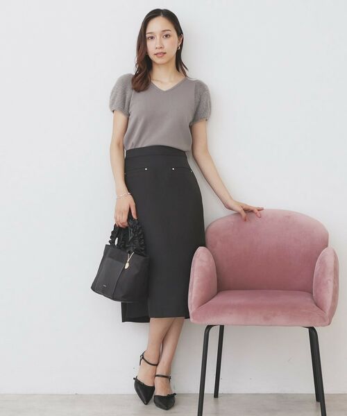 index / インデックス ニット・セーター | 《6色展開》フェザーパフスリーブVネックニット【洗濯機洗い可】 | 詳細6