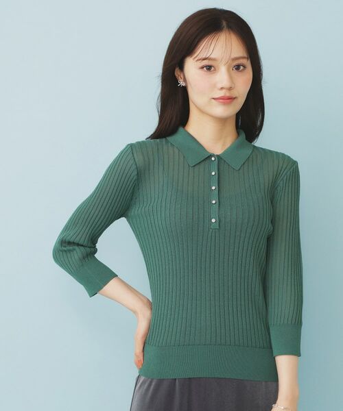 index / インデックス ニット・セーター | シアーリブ衿付きニット【洗濯機洗い可/抗ピル】 | 詳細13