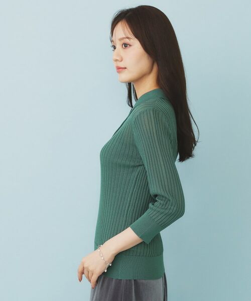 index / インデックス ニット・セーター | シアーリブ衿付きニット【洗濯機洗い可/抗ピル】 | 詳細14