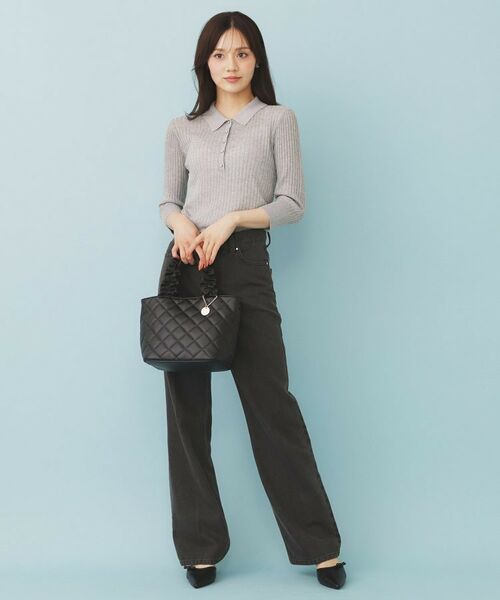 index / インデックス ニット・セーター | シアーリブ衿付きニット【洗濯機洗い可/抗ピル】 | 詳細2