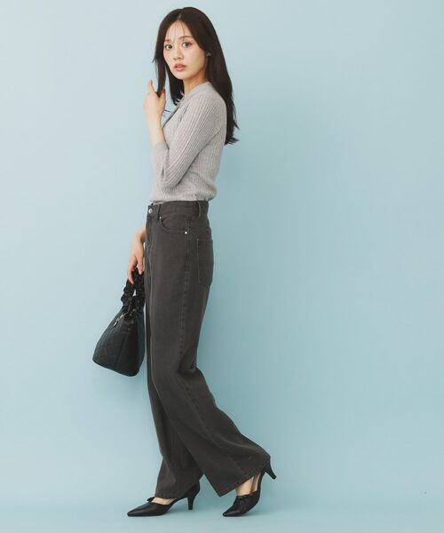 index / インデックス ニット・セーター | シアーリブ衿付きニット【洗濯機洗い可/抗ピル】 | 詳細3