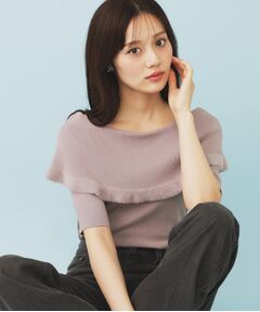 index / インデックス ニット・セーター | ファーフリルケープニット【洗濯機洗い可】