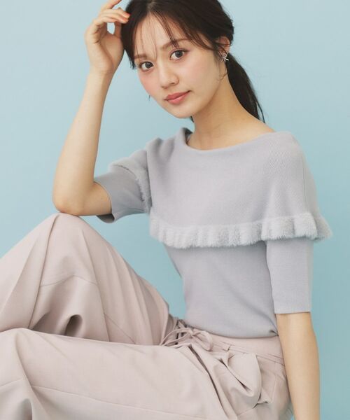 index / インデックス ニット・セーター | ファーフリルケープニット【洗濯機洗い可】 | 詳細19