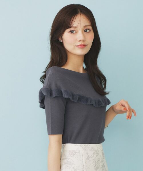 index / インデックス ニット・セーター | ファーフリルケープニット【洗濯機洗い可】 | 詳細7