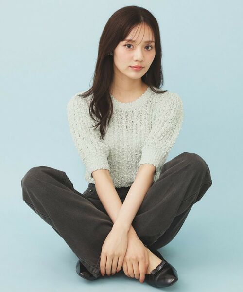 index / インデックス ニット・セーター | ポップコーンラメシアーニット【洗濯機洗い可/抗ピル】 | 詳細10