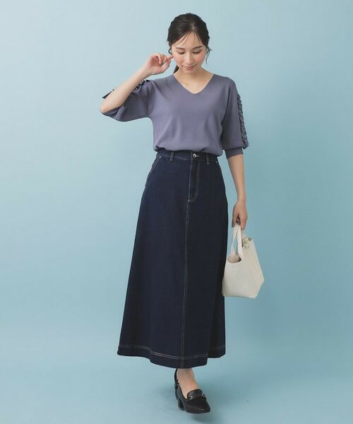 index / インデックス ニット・セーター | ラップフリルVネックニット【洗濯機洗い可/接触冷感/UVケア】 | 詳細12