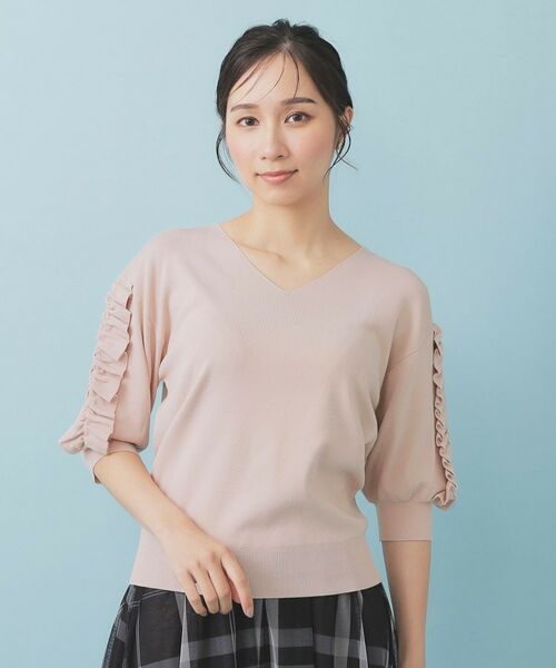 index / インデックス ニット・セーター | ラップフリルVネックニット【洗濯機洗い可/接触冷感/UVケア】 | 詳細19
