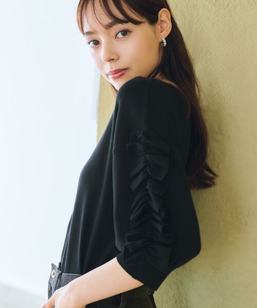 index / インデックス ニット・セーター | ラップフリルVネックニット【洗濯機洗い可/接触冷感/UVケア】 | 詳細5