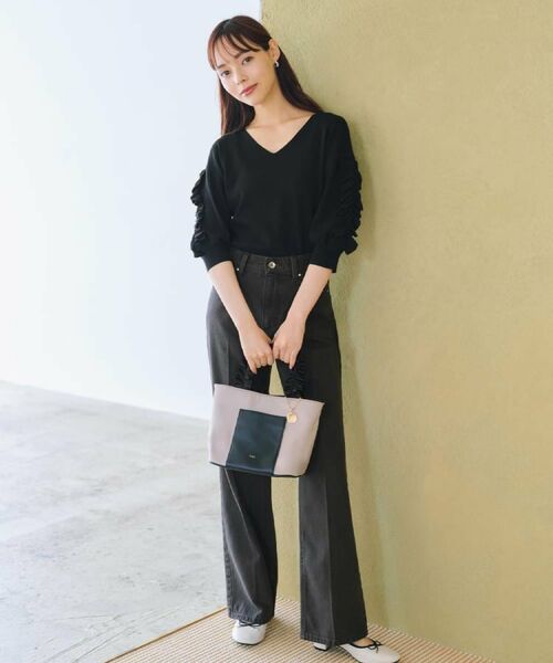 index / インデックス ニット・セーター | ラップフリルVネックニット【洗濯機洗い可/接触冷感/UVケア】 | 詳細6