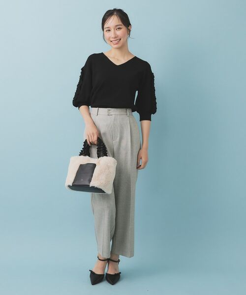 index / インデックス ニット・セーター | ラップフリルVネックニット【洗濯機洗い可/接触冷感/UVケア】 | 詳細8